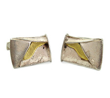 TOP DESIGNER Manschettenkn&ouml;pfe 925 Sterling Silber 18 Karat Gold ARS REISTER