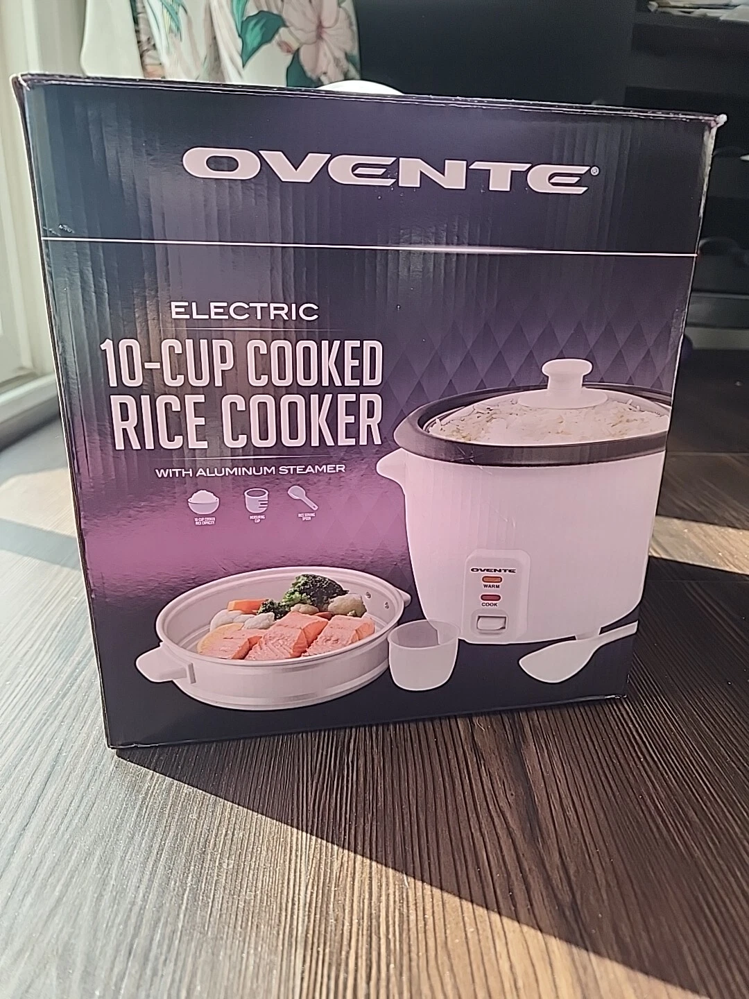 OVENTE Rice Cooker with Food Steamer Basket - Makes up to 10-cups cooked rice