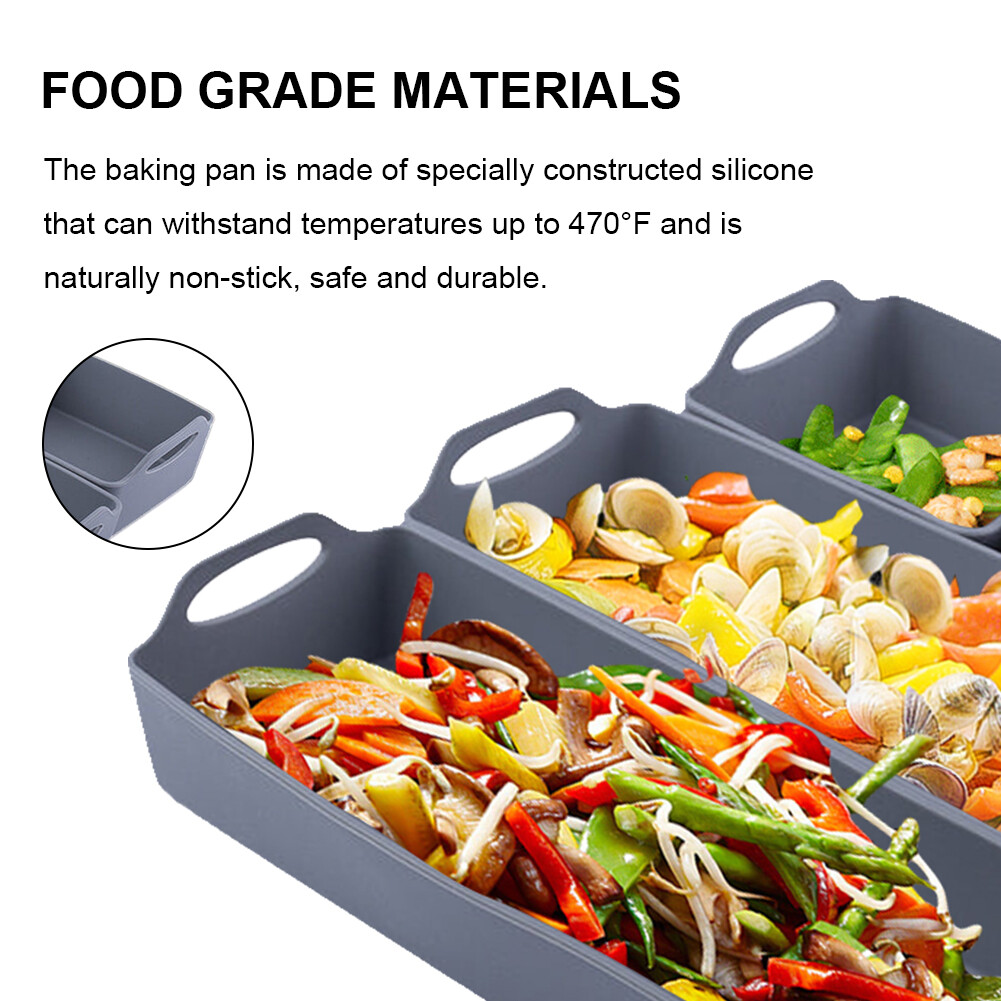 4Pcs Baking Pans Set with Handles Reusable Baking Trays Kitchen Cooking