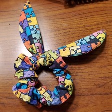 Autism Awareness - Puzzle Pieces - Scrunchie- Handmade