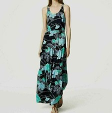 NWT Ann Taylor LOFT Navy Blue floral tiered strappy back women's maxi Dress