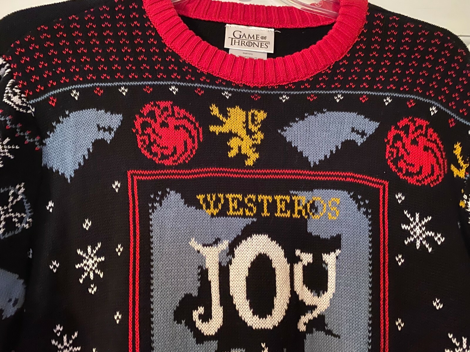 Hbo Snowflake HBO GAME OF THRONES Size Large Ugly Christmas Sweater Westeros Joy To ...