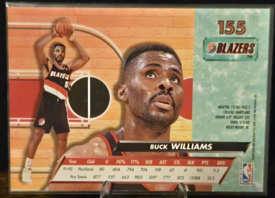 Fleer - 1992 - Buck Williams - #155 Portland Trailblazers - Tarjeta Foto 2 de 2