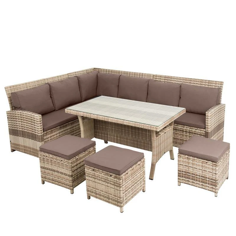 Polyrattan Essgruppe 20tlg Lounge Möbel Sofa Gartenset Gartengarnitur Sitzgruppe - Bild 2 von 4