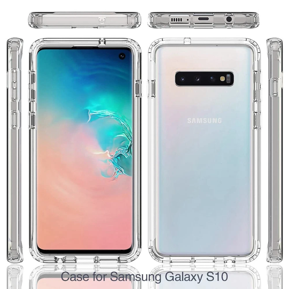 Phone Case for Galaxy S10 Case,G973U (Not Fit S10 5G) Case with Tempered-Glas...