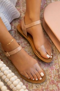 flat transparent sandals
