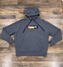Nike Hoodie Mens Large Gray Sportswear Fleece Just Do It Pullover Sweatshirt