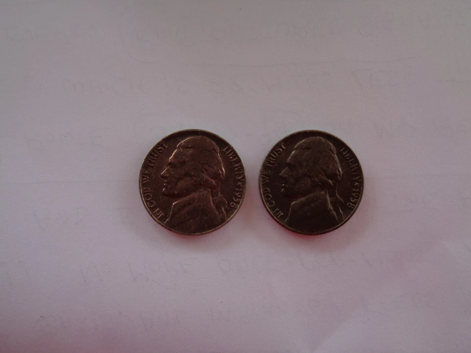 1958 Improperly Annealed Planchet (Black Beauty) Jefferson Nickels BU - Image 2 of 4