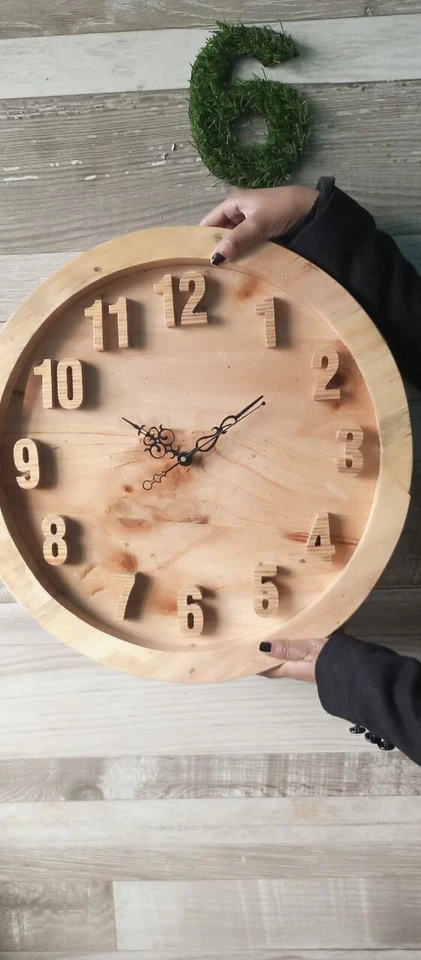 Elegant Looking Wooden wall Mounted clock New Customize home Decorative Handmade - Image 2 of 4