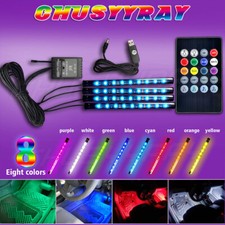 Rgb 436 Led Glow Car Interior Lamp Under Dash Footwell Seat Inside Lighting Usb