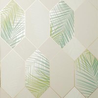 Fine Decor Miami Geometrisch Blatt Tapete Tropische Metallisch NatüRlich FD42834