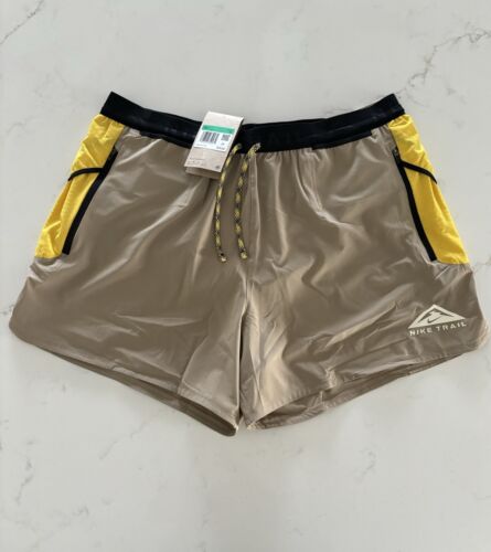 Pantalones cortos para correr Nike Trail Second Sunrise 5" amarillos DV9311-247 para hombre talla XL - Imagen 1 de 3