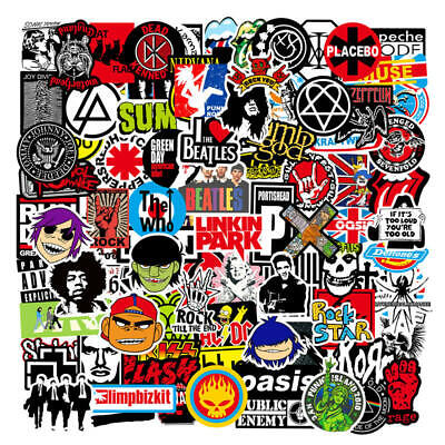 Rock Band 100 Stickers Lot Punk Music Heavy Metal Bands Sticker Decal 