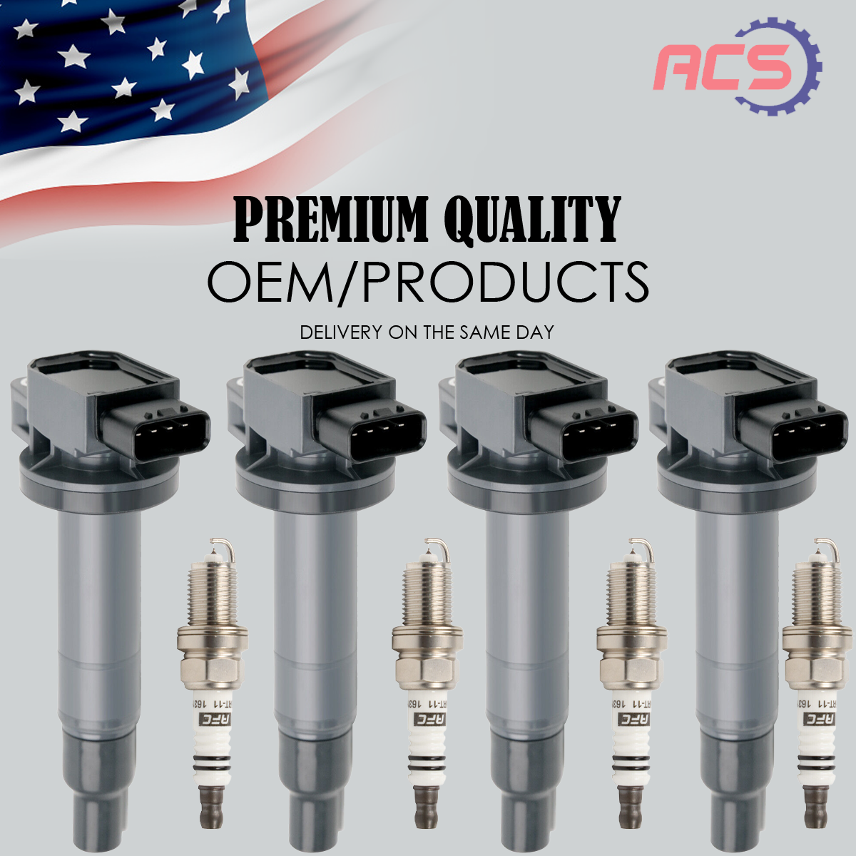 4X Ignition Coils & 4X Spark Plugs Kit For Toyota Yaris, Echo, Prius, Scion | UF316 Direct Fit
