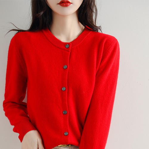 Strick Cardigan Rundhals Damen Pullover Jacke - Bild 30 von 44