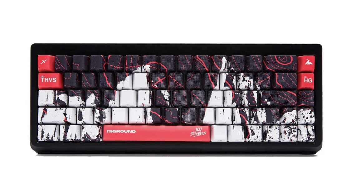 100 Thieves 100T Higround HG Summit Mercury Capsule 65 Onyx Colored Keyboard