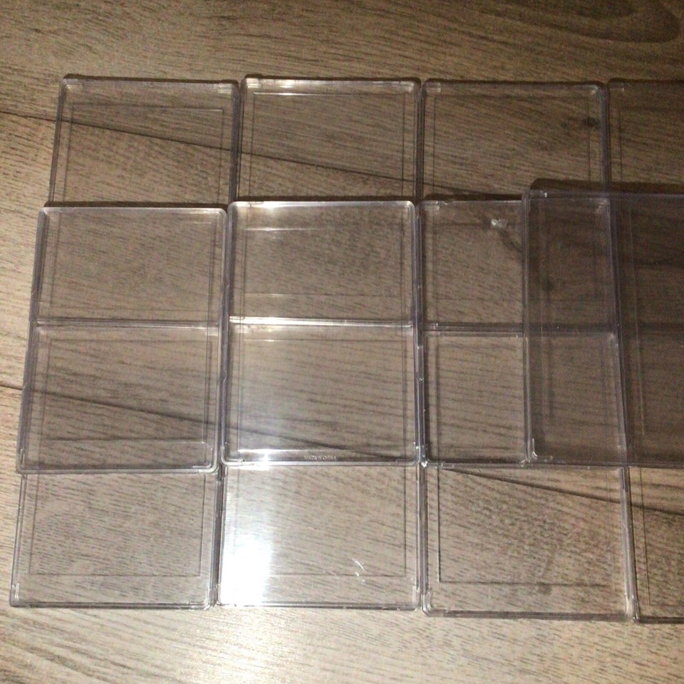 Trading Card Sleeves Hard Plastic Clear Case Holder Lot of 19