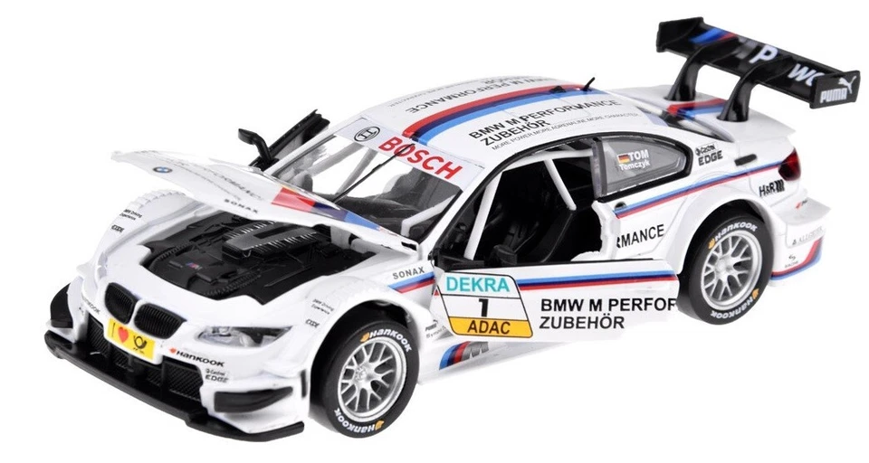 BMW M3 DTM Silver Wheel 1:32 Nuovo Retrocarica Breechloading Car 1/32 - Immagine 4 di 4