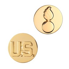 U.S. Army Enlisted Branch Insignia Pin On Collar U.S. & Ordnance Brite New (pr)