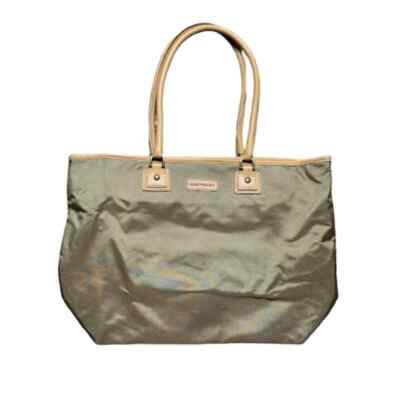 Hartmann Womens Cream Brown Tote Bag Shopper Handbag Canvas Zip Top VERY CLEAN