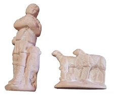 Vintage Terracotta/Clay Nativity Scene Creche Replacement - Shepherd & Sheep 