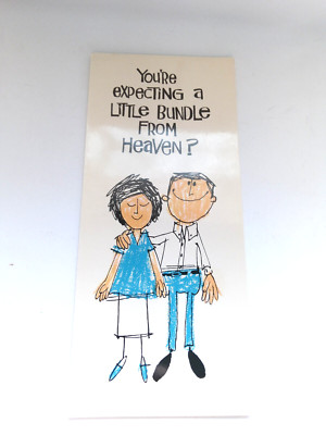 Vintage Hallmark Greeting Card Your expecting a little bundle from heaven?