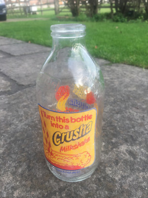 Vintage 1980s Crusha Milkshake Advertising Milk Bottle | eBay UK