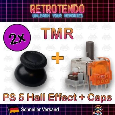 GINFULL 2x PS5 Hall Effect TMR Magnet Analog Sticks + Caps Controller PlayStation 5 V