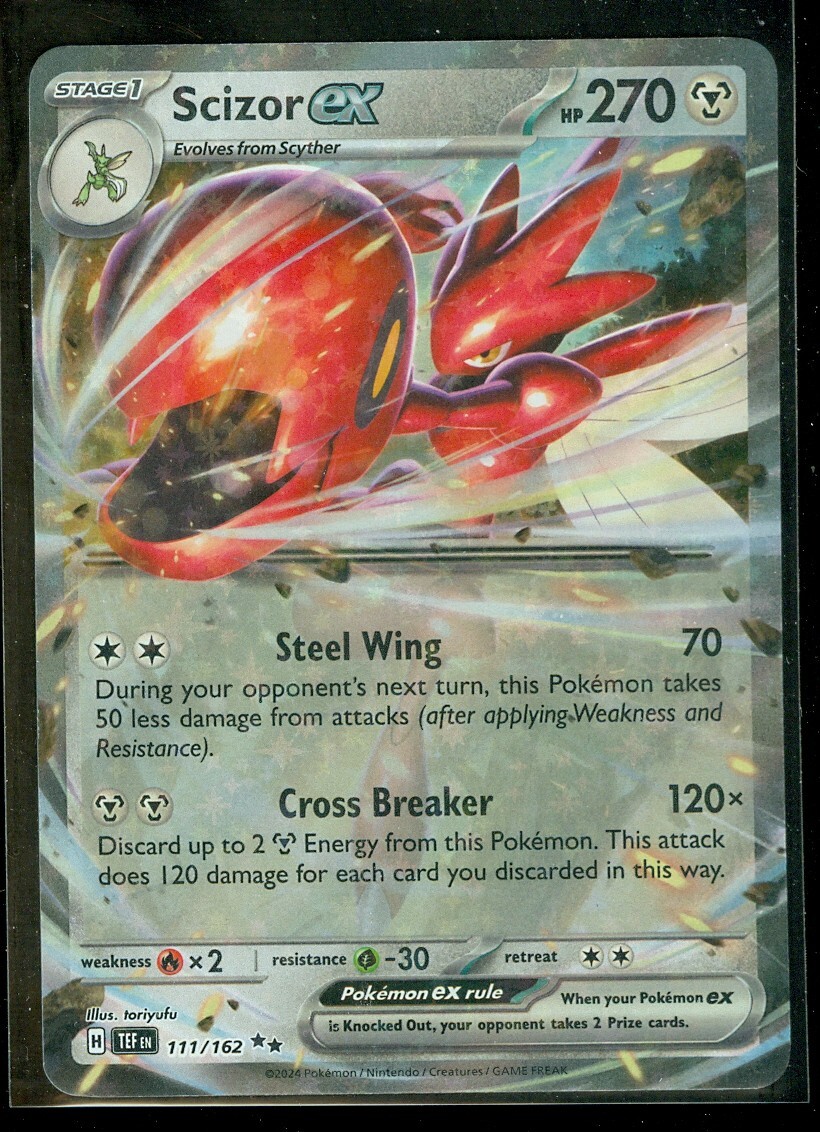 Pokemon SCIZOR EX 111/162 - Temporal Forces - ULTRA RARE HOLO - - MINT