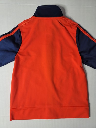 Adidas Full Zip Track Jacket Boy's Size 5 Youth Navy Blue Orange Kids - Picture 6 of 6