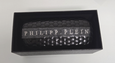 Phillip Plein Black Clamshell Leather Eyeglasses-Sunglasses Box With Cloth NEW !! Phillip Plein Black Clamshell Eyeglasses-Sunglasses  main image 2