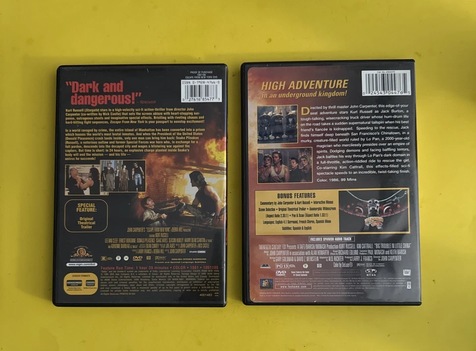 ESCAPE FROM NEW YORK / BIG TROUBLE IN LITTLE CHINA (2 DVD LOT) KURT RUSSELL - Image 3 of 4
