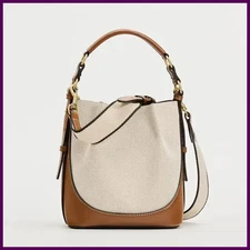 2025 Fashion New Women's Bag Brown Korean Style Drawstring Portable Crossbody
