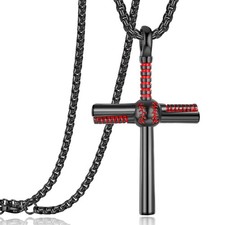 Rehoboth Baseball Bat Cross Pendant Necklace ...