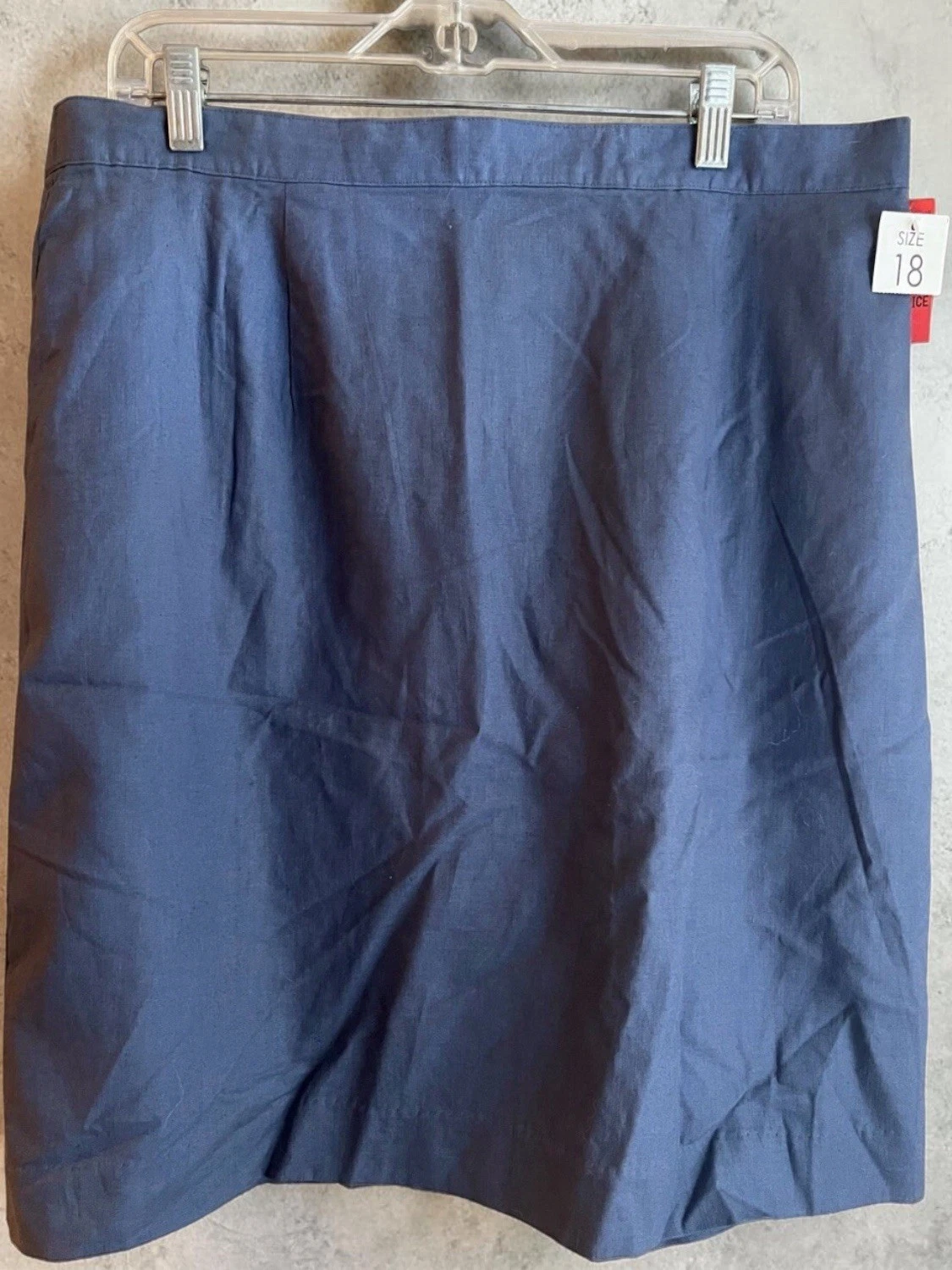 New Adolfo Studio Linen Blend Midi Skirt Women’s Size 18 Slate Blue VINTAGE NWT