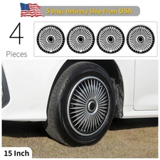 15 inch Hub Caps Set of 4 Hubcap Plastic Rims Blade Style Caps Cover Replacement