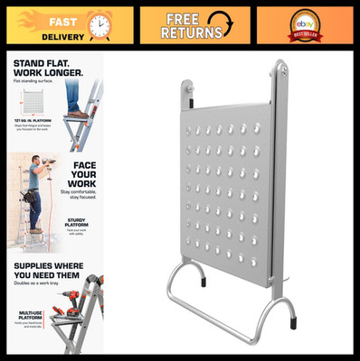 Multi-Position Ladder Work Platform Stand-Off Accessory, Tool Tray, Anti-Fatigue