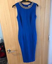 New Look Beaded Sequin Sleeveless Bodycon Midi Dress Round Neck Zip Back 8