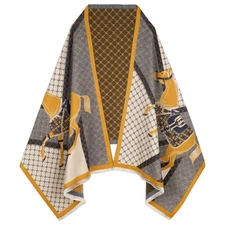 Women's Double-sided Horse Checkered Large Shawl Scar