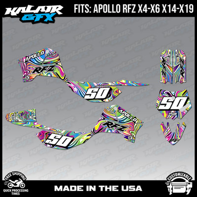 Graphics Kit for Apollo RFZ X4 X5 X6, X14 to X19 Snagged Series - Rainbow