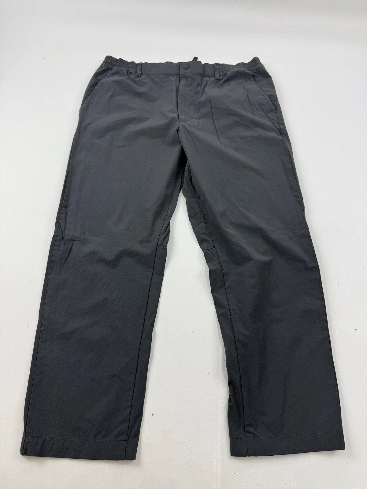 Uniqlo Rain Pants Mens 36x26 XL Gray Elastic Waist Stretch Lightweight Outdoor