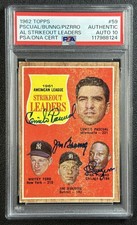 WHITEY FORD JIM BUNNING PIZARRO PSA AUTH 1962 TOPPS 59 SIGNED IP AUTO DNA 10 -24