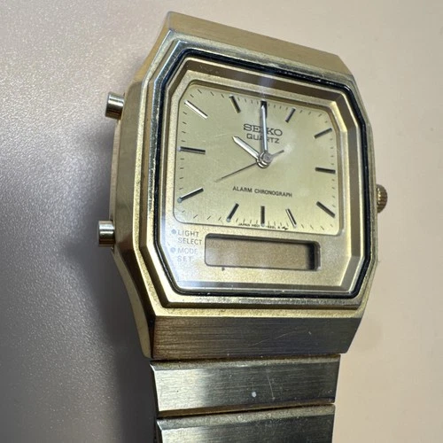 SEIKO H601-54219 Chronograph Vintage Rare  Alarm Digital Analog AS IS PARTS!