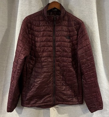 North Face Jacket Mens Medium Red Thermoball Puffer Quilted Insulated Packable