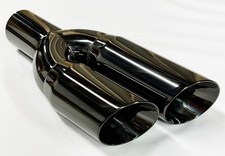 Exhaust Tip 3.00 Inlet 3.00 Outlet 13.50 Dual Round Slant Angle Black