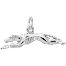 Greyhound Dog Charm - Metal - Sterling Silver