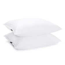 JA COMFORTS Duck Feather Down Bed Pillows for Sleeping(2 Packs)-Standard/Quee...