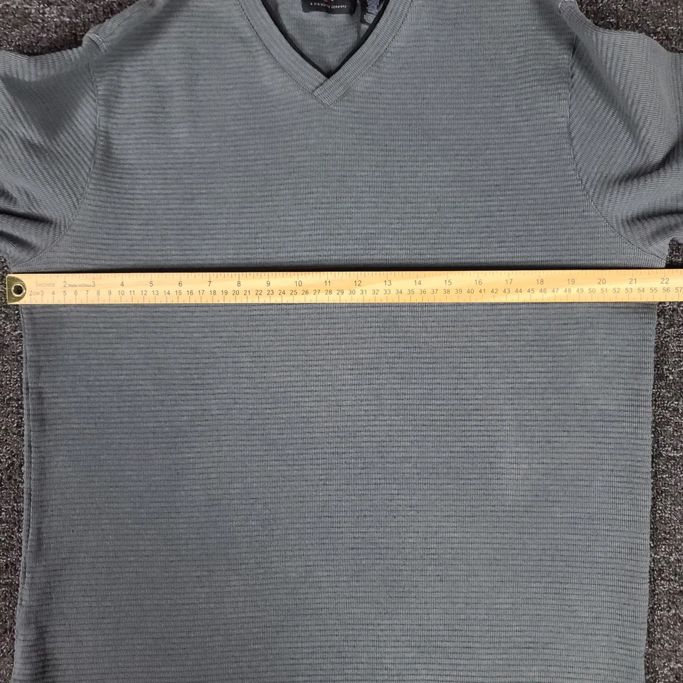 Axcess Shirt Mens XL Gray Ribbed V Neck Casual Long Sleeve Cotton/Poly Pullover - Image 4 of 4