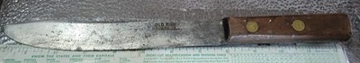 Vintage Old File Havana IlL Butcher Knife 8'' Blade 12.25'' Overall Full Tang