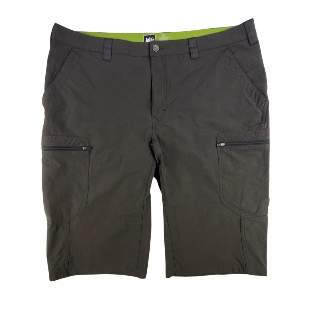 REI Cargo Shorts Mens 40 Gray Nylon Spandex Stretch Quick Dry Hiking Outdoor